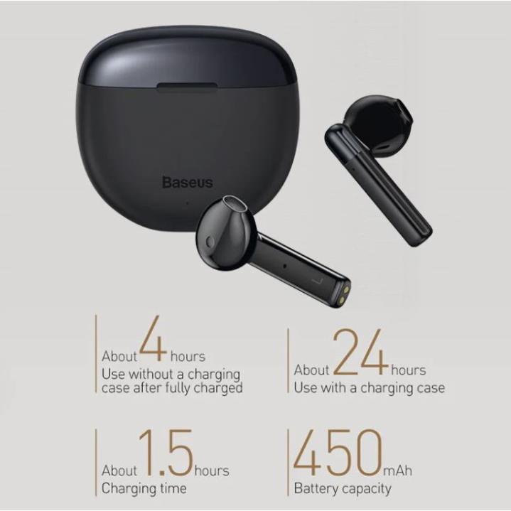 Tai nghe Bluetooth không dây Baseus NGW2 AirNora W5.0, Pin 4H, chống nước IPX4