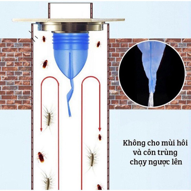 Ống chặn mùi hôi cống bộ nắp phễu thoát sàn chống trào ngược ngăn côn trùng khử mùi đường thoát nước