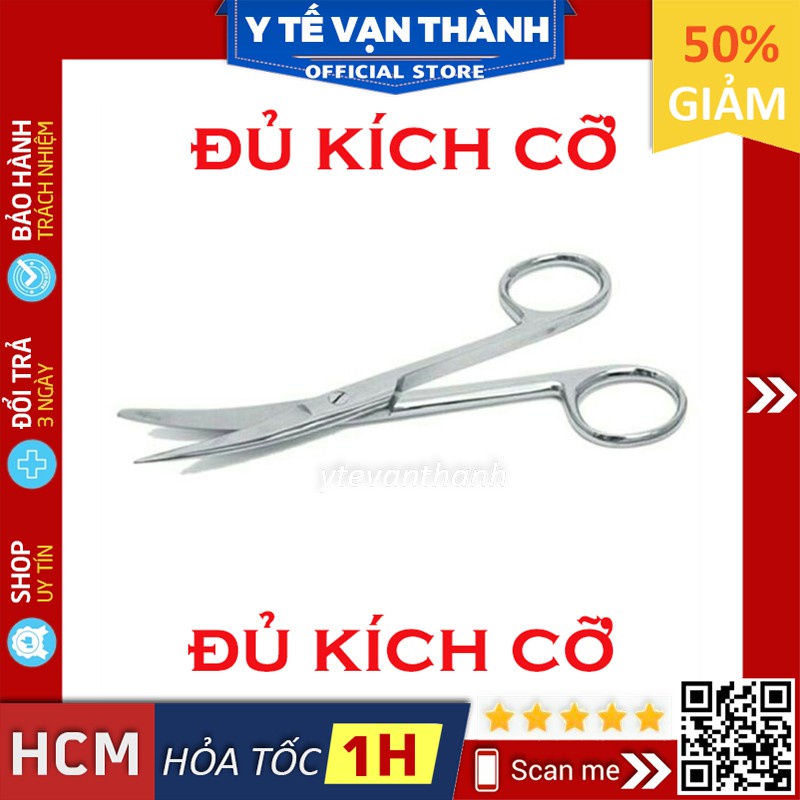 ✅ Kéo Y Tế Cong 2 Đầu Nhọn, Pakistan, dùng trong y tế, phẫu thuật -VT0235 | Y Tế Vạn Thành