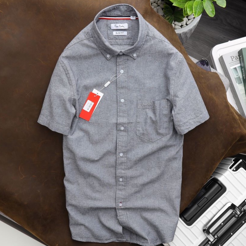 Áo sơ mi nam tay ngắn Piere Cardin AN PHƯỚC CỔ CÀI KHUY công nghệ kháng khuẩn thời trang văn phòng lịch lãm có big size