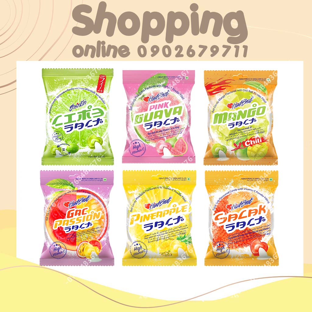 Kẹo Trái Cây Muối Hartbeat Thái Lan 120gr