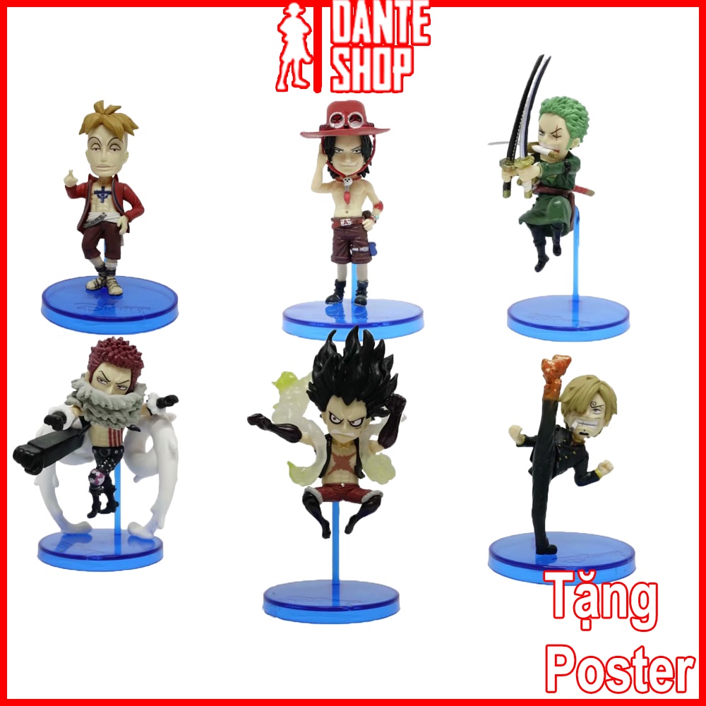 Mô Hình One Piece Chipi WCF Đảo Bánh Nhân Vật Luffy, Katakuri, Ace, Zoro, Sanji, Marco 8cm