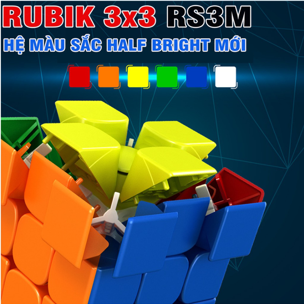 Rubik 3x3 RS3M 2020 đồ chơi Rubic Nam Châm 3 Tầng Stickerless bằng nhựa cao cấp