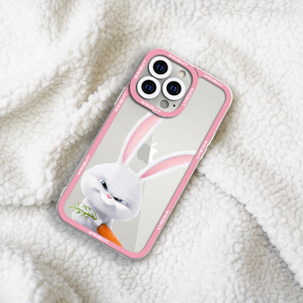 Ốp lưng iphone cạnh vuông Thỏ Snowball cute Đẳng cấp thú cưng Wrightcase 6plus/7/8/8plus/x/xs/11/12/pro/max/plus/promax