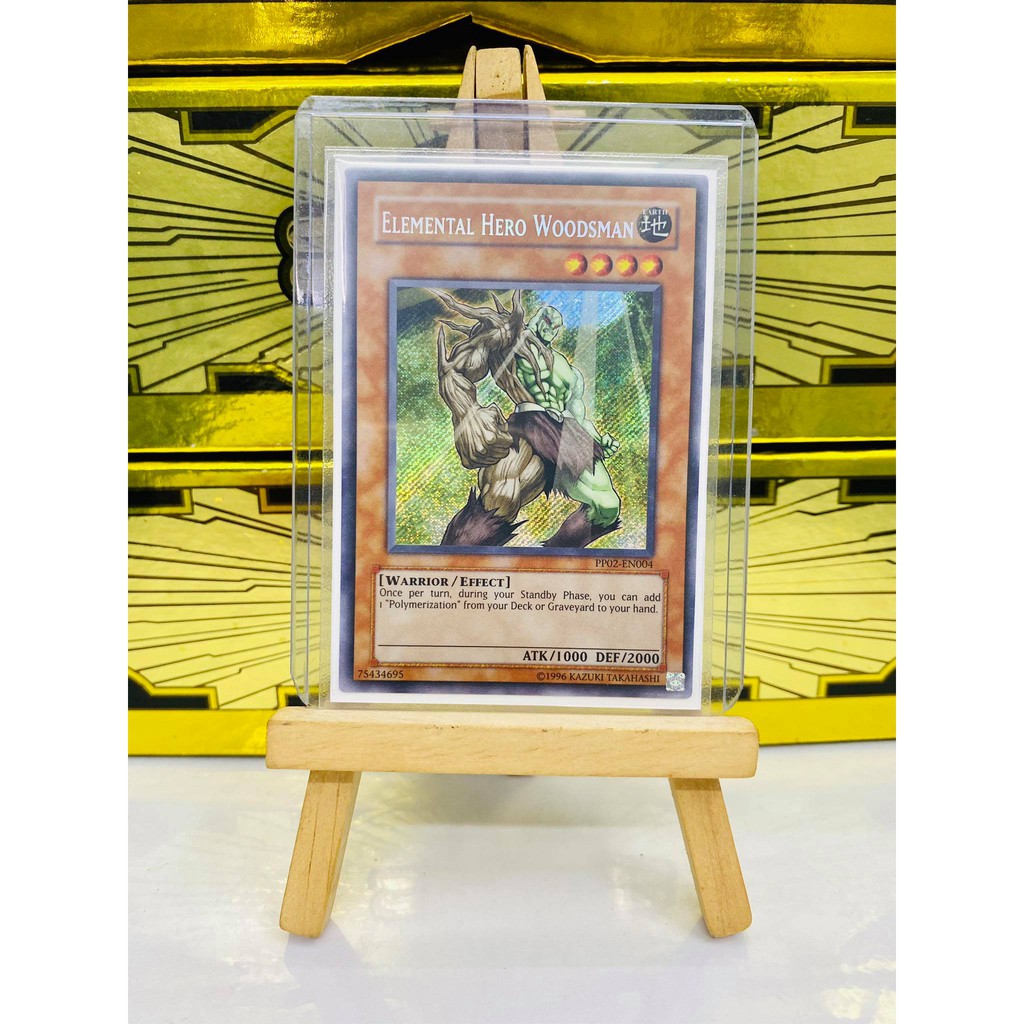 [ Dưa Hấu Yugioh ] Lá bài thẻ bài Elemental HERO Woodsman - Secret Rare - Tặng bọc bài nhựa bảo quản
