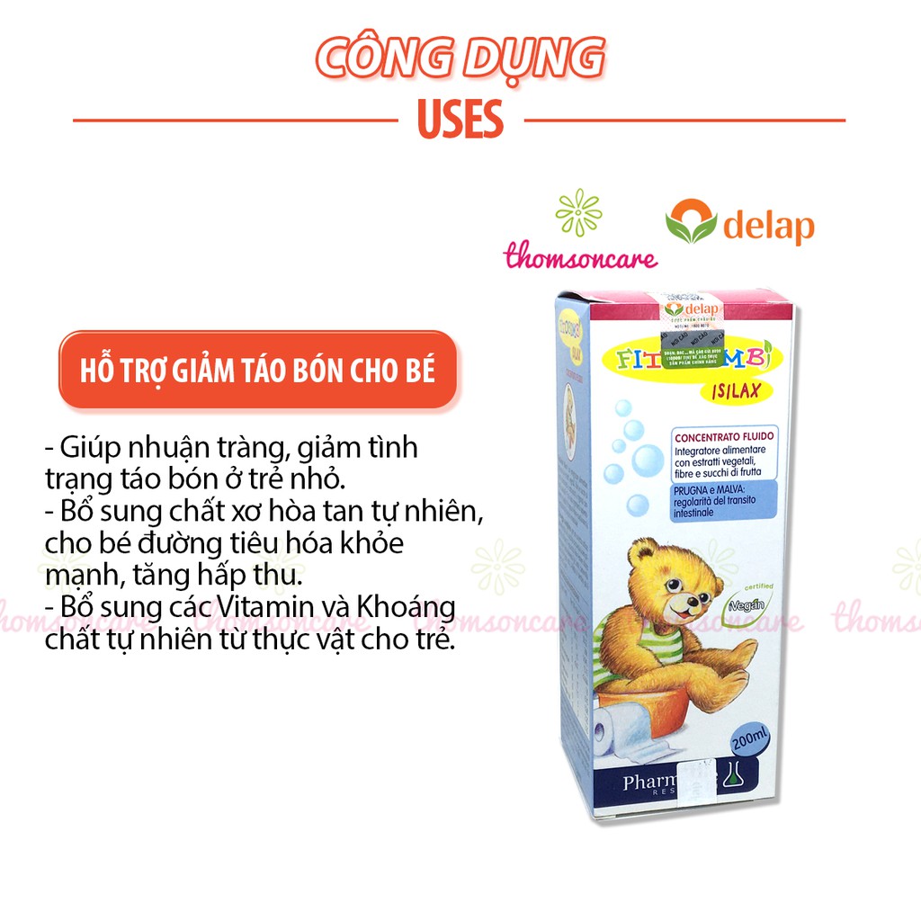 Isilax Bimbi Hỗ trợ giảm táo bón cho bé - của Fitobimbi - Nhập khẩu chính hãng từ Ý