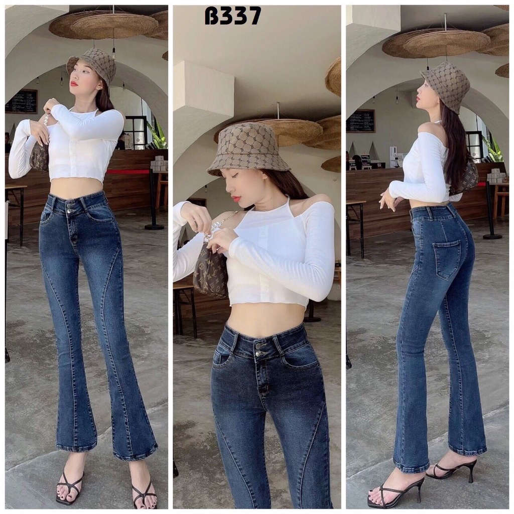 Quần Jeans Nữ Ống Loe Dài l Co Giãn Thời Trang
