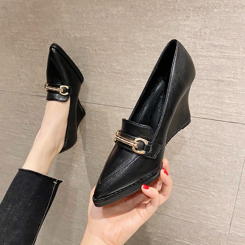 Giày đế xuồng mũi nhọn cao cấp gót cao 8cm   210222