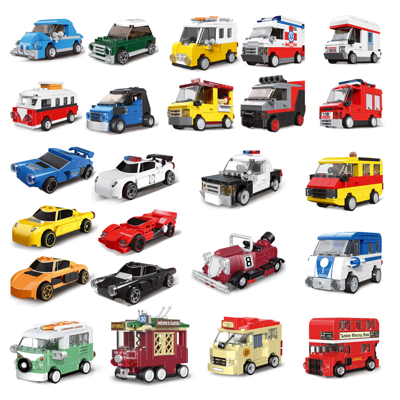 Lego công nghệ mini kéo lại xe ô tô khối xây dựng cậu bé đồ chơi ô tô quà tặng trẻ em