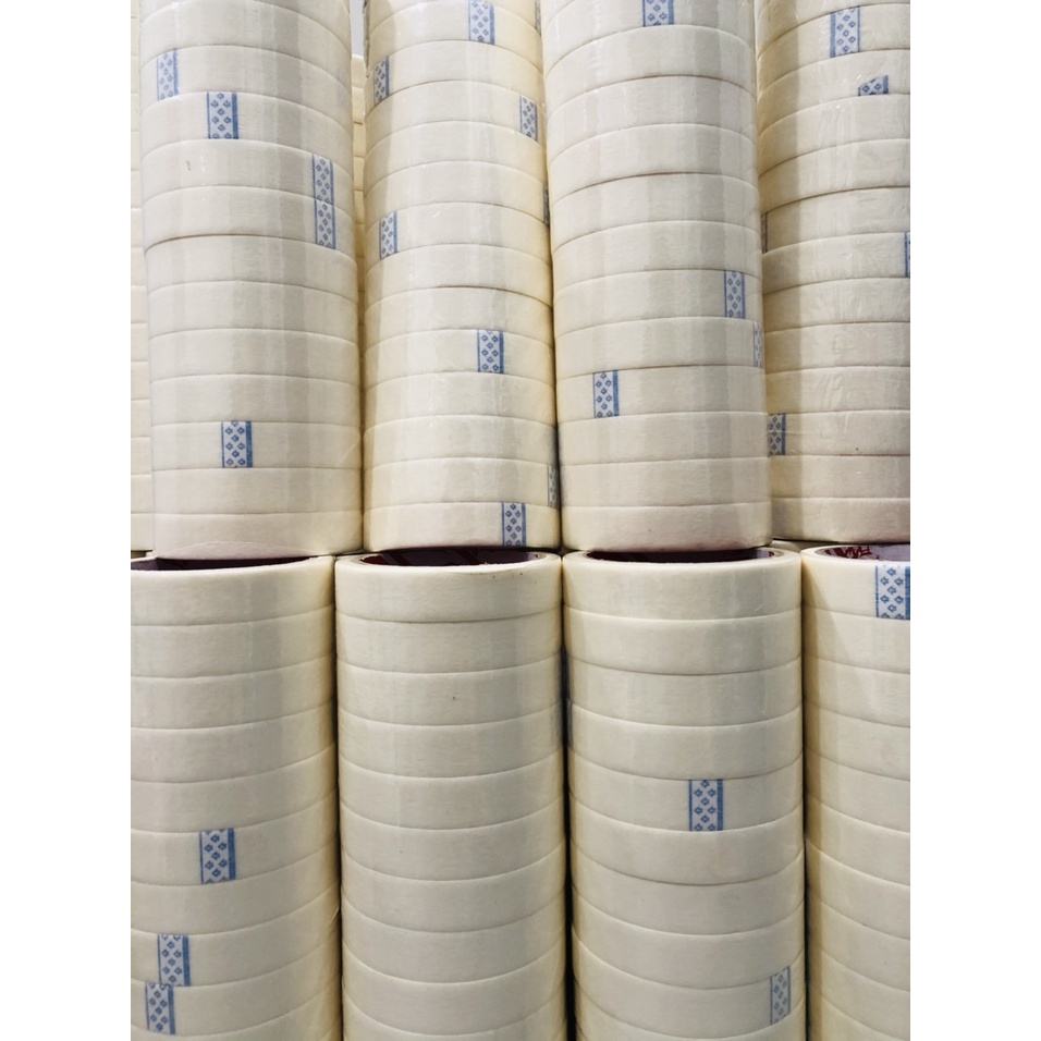 15 cuộn băng dính giấy dài 20m khổ 2cm, 4.8cm viết được, chặn màu nước, cố định giấy, hàng đủ mét, keo siêu dính