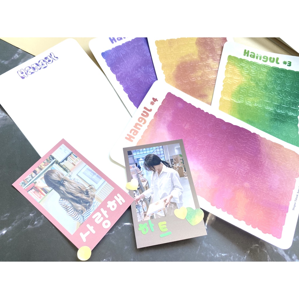 Sticker decal ký tự tiếng Hàn cán hologram Hangul #01 _ #hana.land