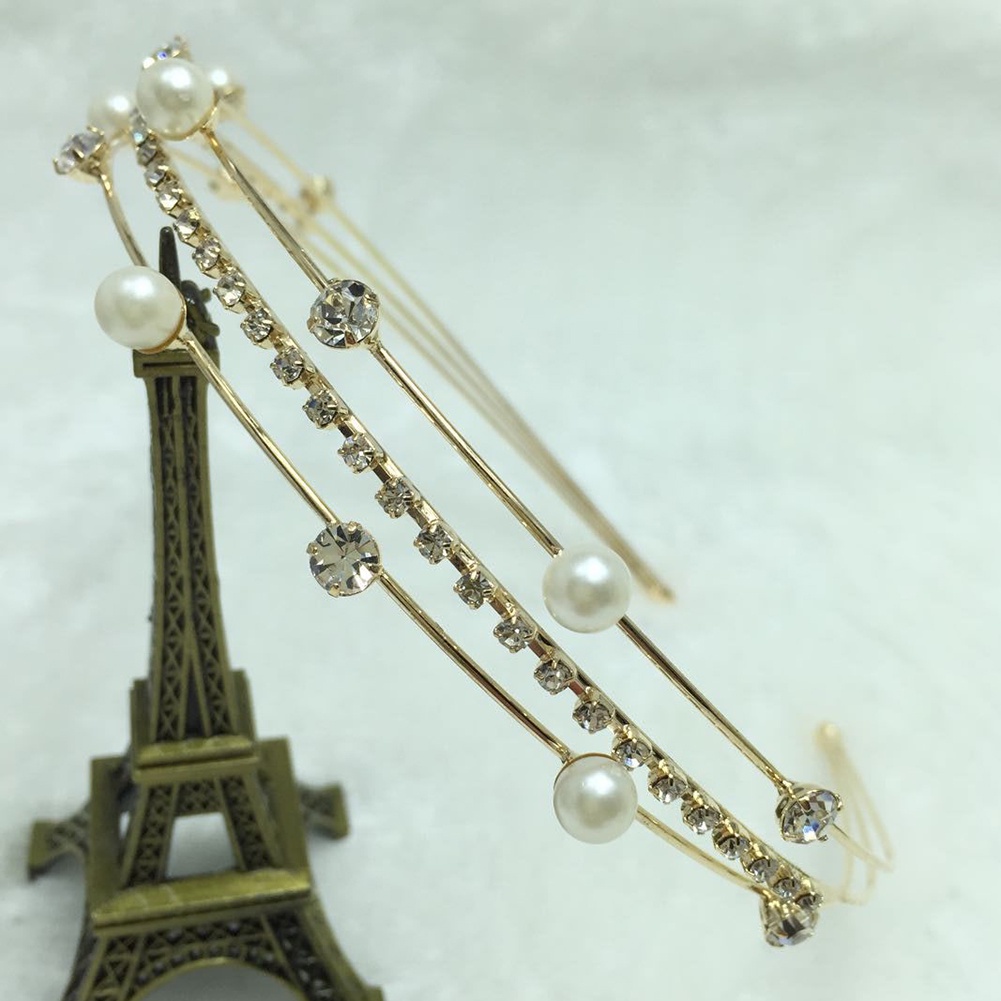 Cài Tóc Nhiều Lớp Đính Ngọc Trai Nhân Tạo Thanh Lịch Thời Trang