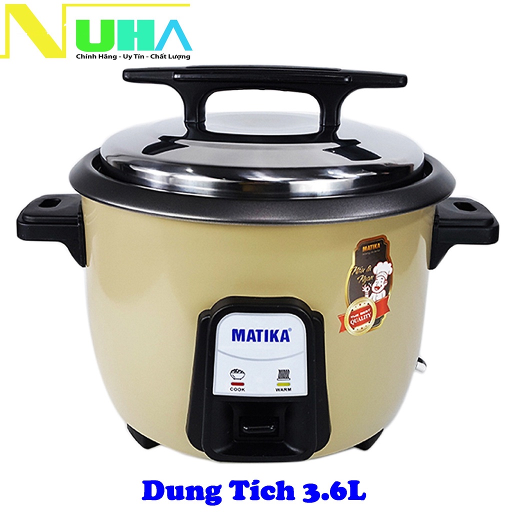 Nồi cơm điện nắp rời 3.6L Matika MTK-DR36 cho quán ăn, xưởng làm việc-Bảo hành 12 tháng-màu ngẫu nhiên