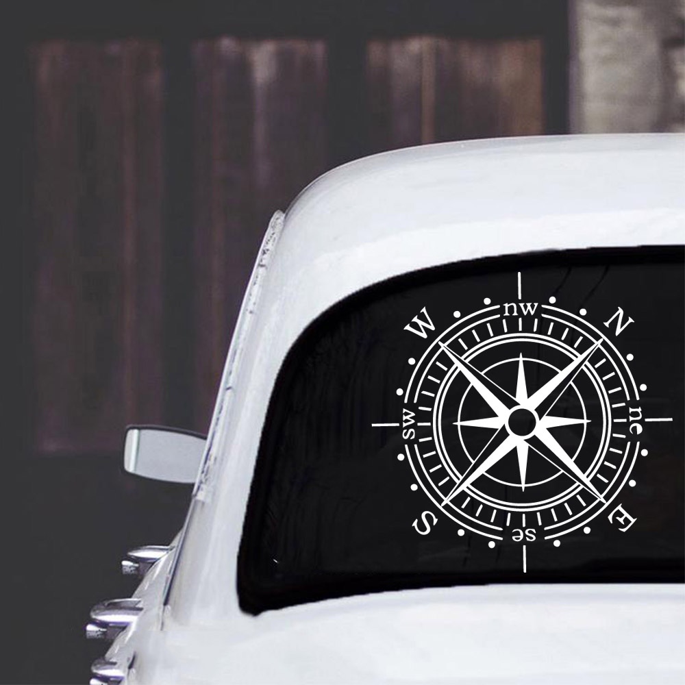 Miếng Dán Vinyl Chống Nước Hình La Bàn Hoạt Hình Vui Nhộn Cho Xe Mazda Cruze Peugeot