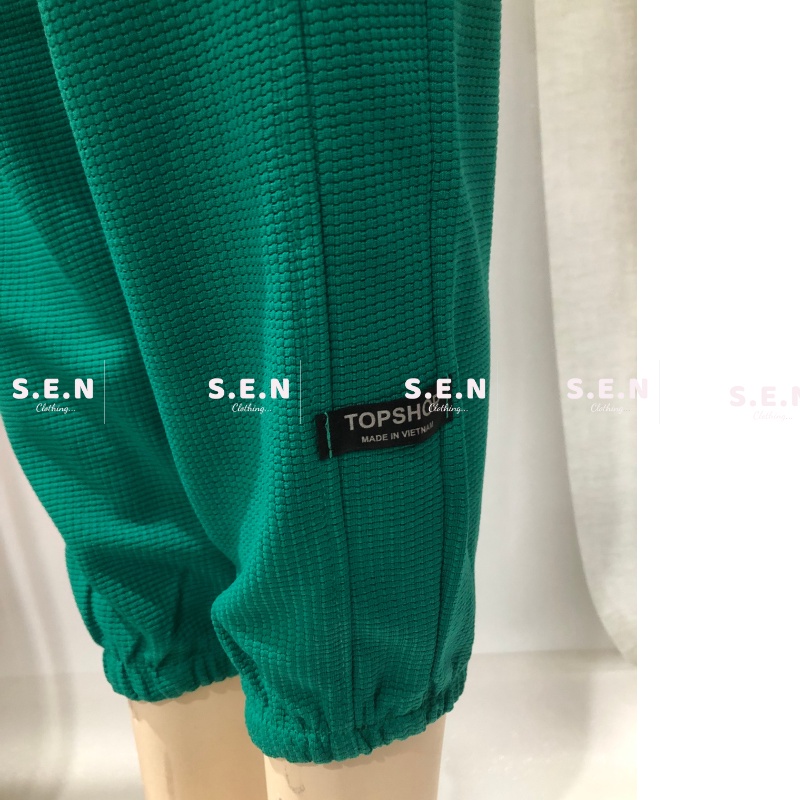 Quần ống rộng bo gấu chun chân chất tổ ong dày dặn - Quần Jogger thể thao nỉ cạp chun dây rút Unisex phong cách Ulzzang