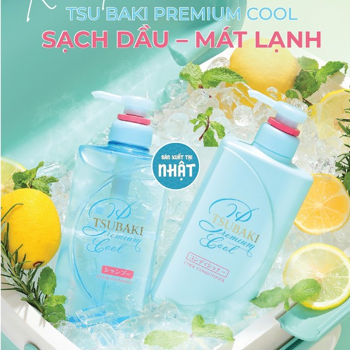 Dầu Gội - Dầu Xả Tsubaki Premium Phục Hồi, Dương Bóng Mượt Tóc và Sạch Gầu 490ml