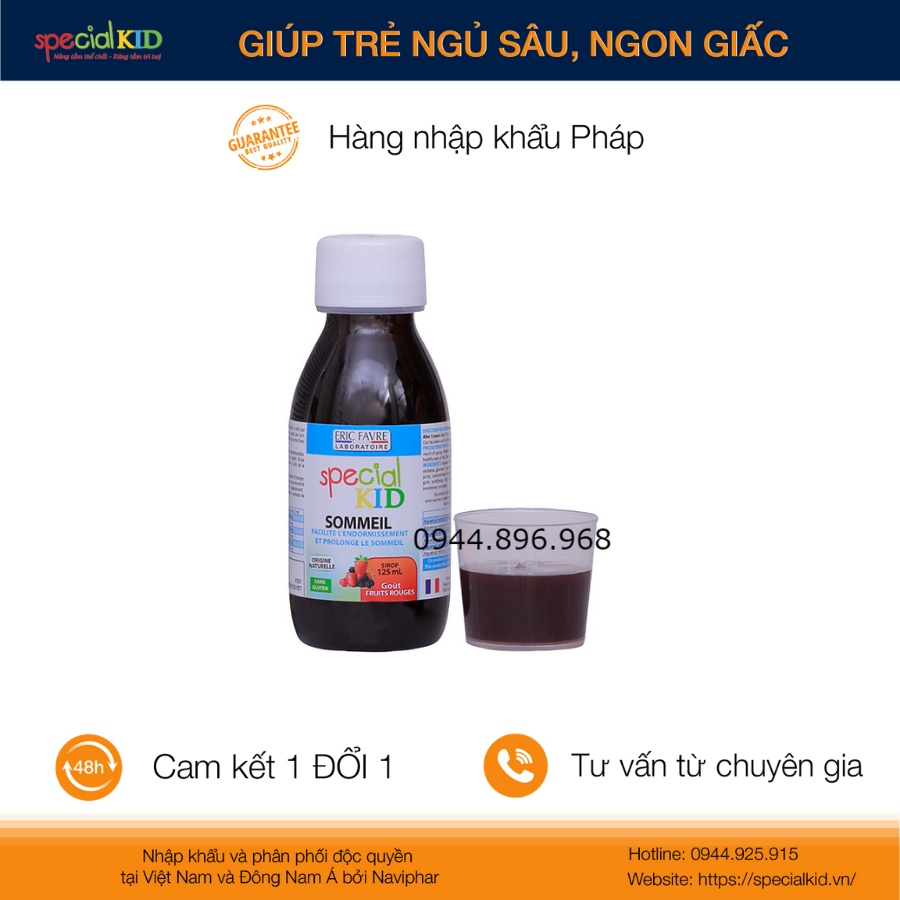 Siro ngủ ngon, giúp trẻ ngủ ngon giấc. hỗ trợ an thần kinh - Special Kid Sommeil - Nhập khẩu Pháp (125ml)