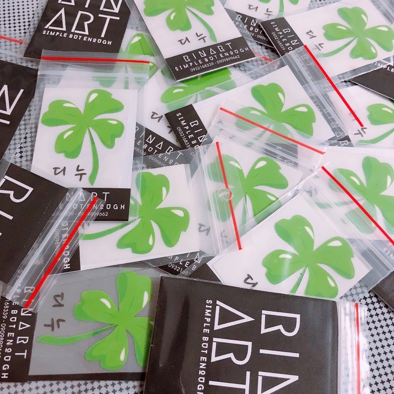 Decal Logo Sticker Patch in áo ủi trực tiếp lên vải hình biểu tượng cỏ 4 lá may mắn