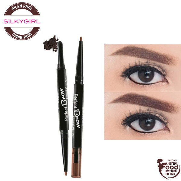 Chì Kẻ Mày Tạo Hiệu Ứng Nét Mày Tự Nhiên Silkygirl Perfect Brow Liner & Powder 0.5g