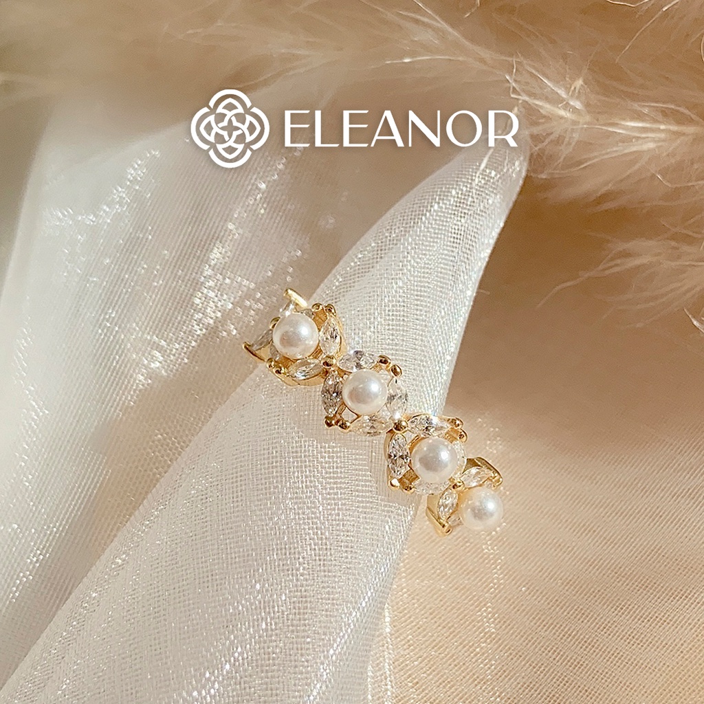 Nhẫn Bạc Nữ Eleanor Mạ Vàng 14K Đính Hạt Sang Trọng, Nữ Tính