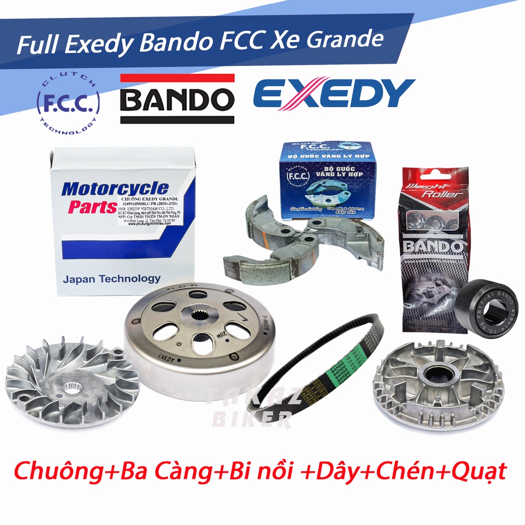 A4  Full trọn bộ nồi có Pulley Exedy trước và sau dùng cho xe Grande và Acruzo Công Nghệ Japan SXuất