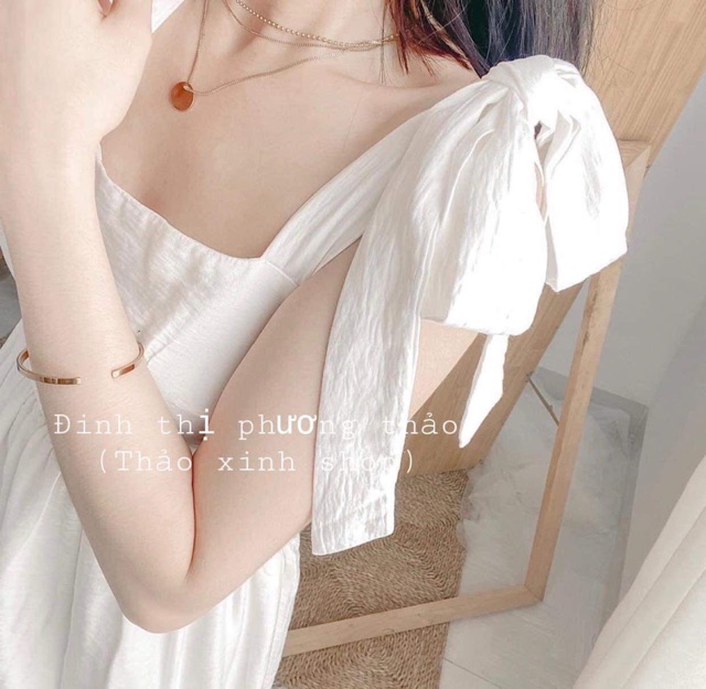 Váy đũi dây vai thắt nơ BY12