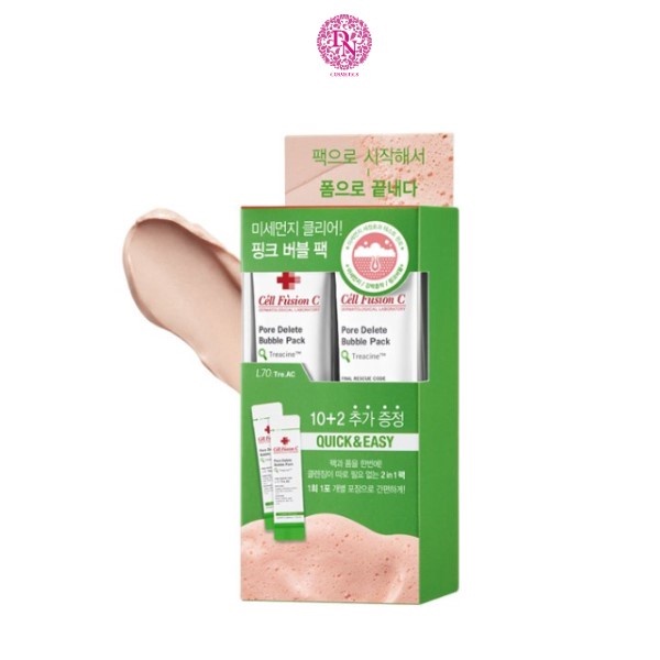 Mặt Nạ Đất Sét Thanh Lọc Da Siêu Bọt Cell Fusion C Pore Delete Bubble Pack 5gx12gói
