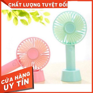 Quạt mini tích điện cầm tay có đế 3 tốc độ