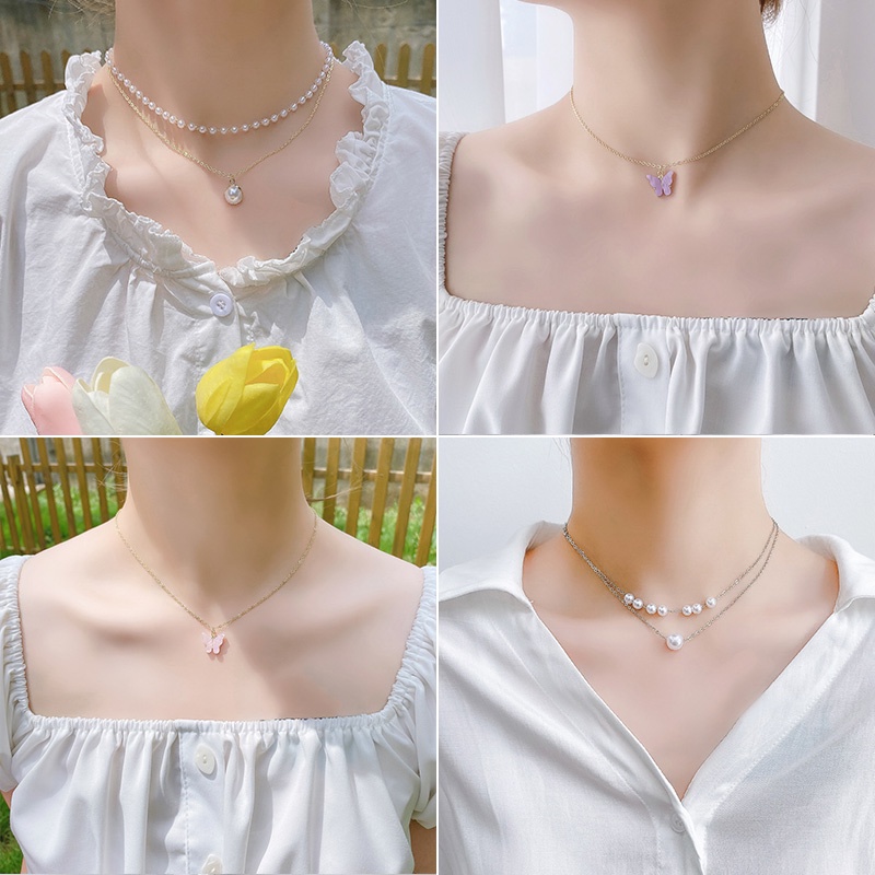 Dây chuyền cổ đính đá thiết kế xinh xắn thời trang nữ tính