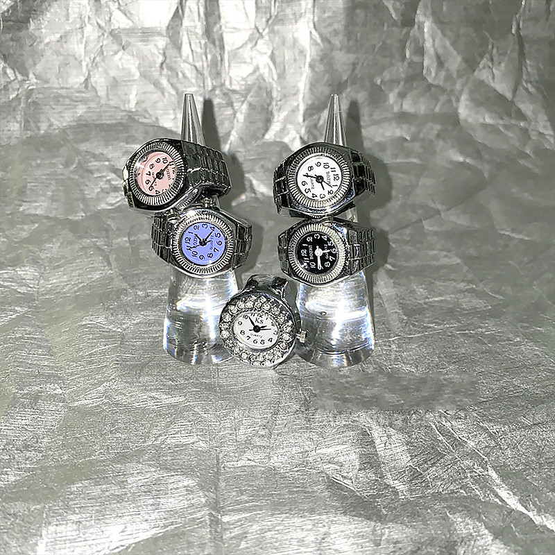 Nhẫn Đồng Hồ Đeo Tay Đính Đá Phong Cách Cổ Điển Cá Tính