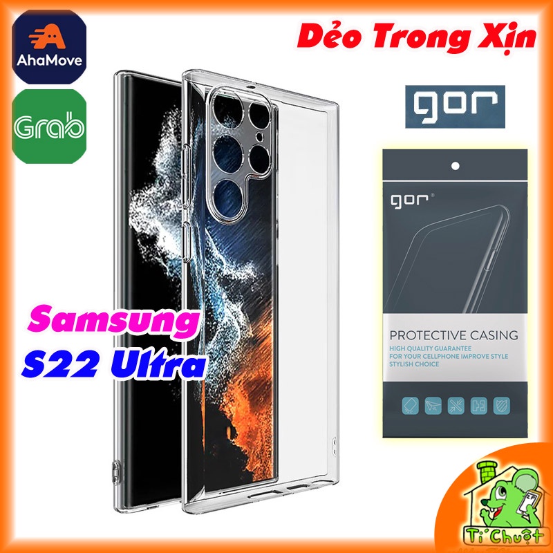 [Chính Hãng GOR-Ảnh Thật] Ốp lưng Samsung S22 Ultra Silicon Dẻo Trong Suốt