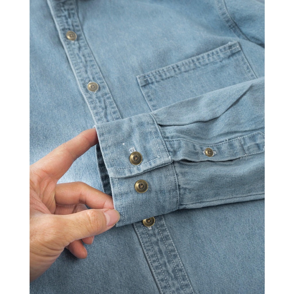 ẢNH THẬT Sơ Mi Nam JEAN Denim BigSize , TÚI NGỰC . Tay dài. Dáng Xuông.