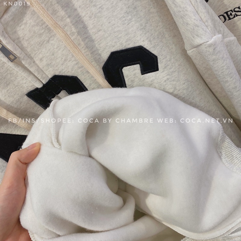[KN0019]🎧 Áo khoác nỉ bông dày thêu A B C form rộng hot trend (Có sẵn/ảnh thật) | BigBuy360 - bigbuy360.vn