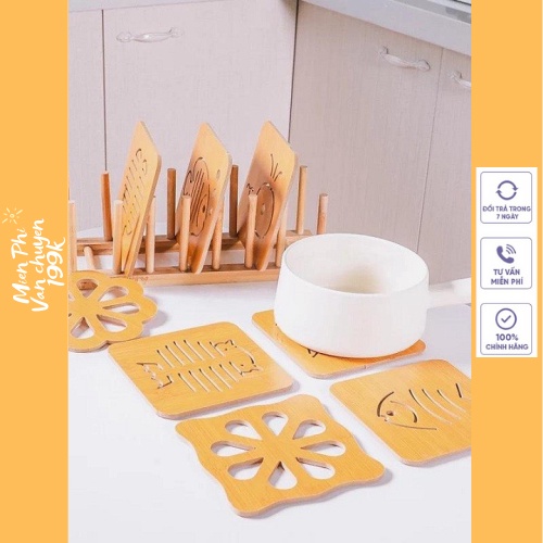 Miếng Lót Nồi Bát Đĩa Bằng Gỗ Sang Chảnh 14,5cm - 88036