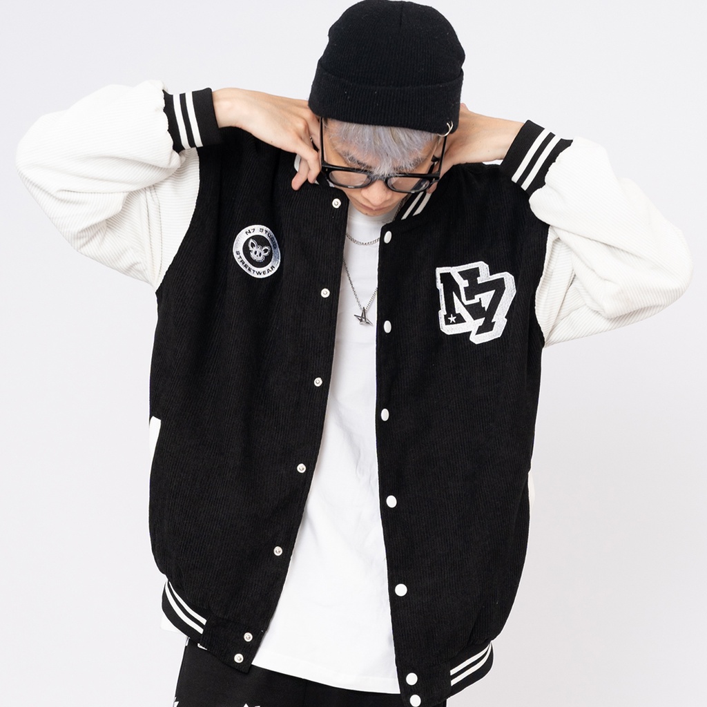 Áo Khoác Varsity Jacket N7 STUDIO bomber bóng chày basic nam nữ form rộng Local Brand #7