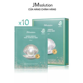 Combo 10 Mặt nạ thạch ngọc trai, dưỡng trắng JMSolution Marine Luminous Pearl Hydrogel Mask Pearl 30g x10