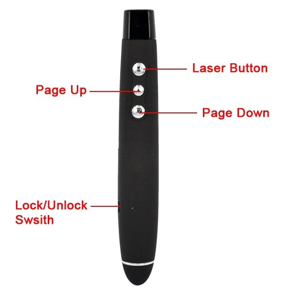 Bút laser đèn đỏ điều khiển từ xa không dây RF cổng USB