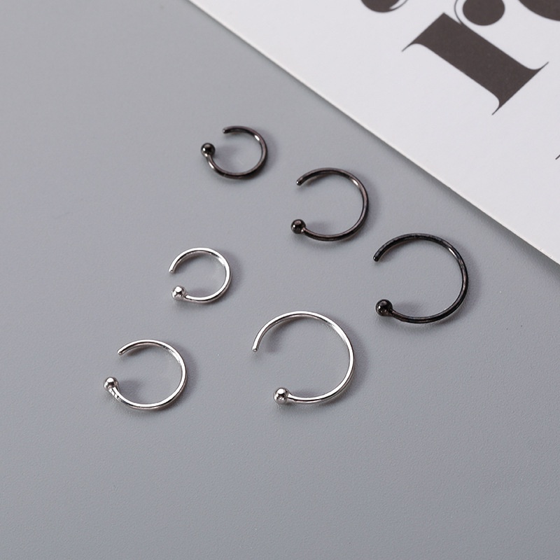 Khuyên tai tròn mạ bạc 925 thiết kế 6mm-10mm