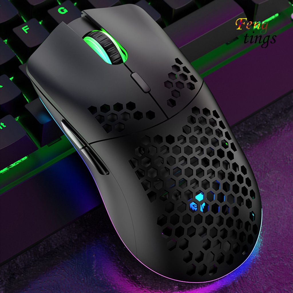 Chuột không dây XYH80 2.4G thiết kế 7 nút bấm họa tiết tổ ong