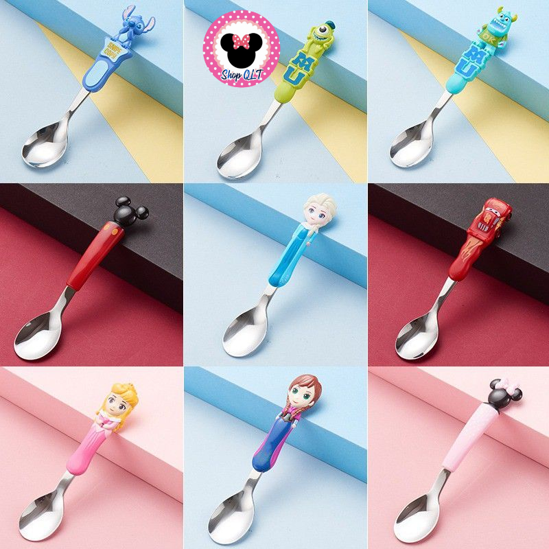 Bộ Thìa + Dĩa siêu xinh cho bé hãng DISNEY , hình nổi 3D siêu đẹp , inox 304 an toàn cho bé [Ảnh thật ,Hàng sẵn]