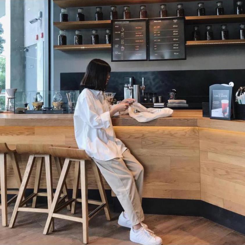 Áo SOMI Trắng /Đen TRƠN DÀI TAY Unisex