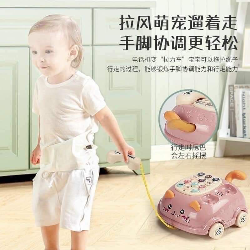 [Mã LIFE0503TOYS giảm 10% đơn 0Đ] Điện Thoại Để Bàn Hình Xe Hơi Đồ Chơi HDY Có Nhạc Và Đèn Cho Em Bé