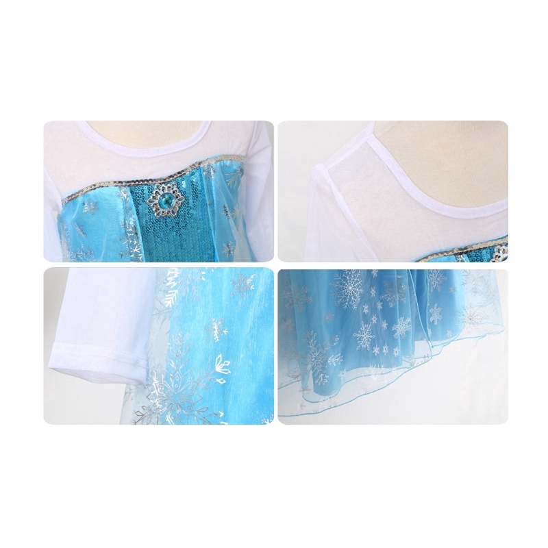 Đầm công chúa băng giá hóa trang cho bé gái