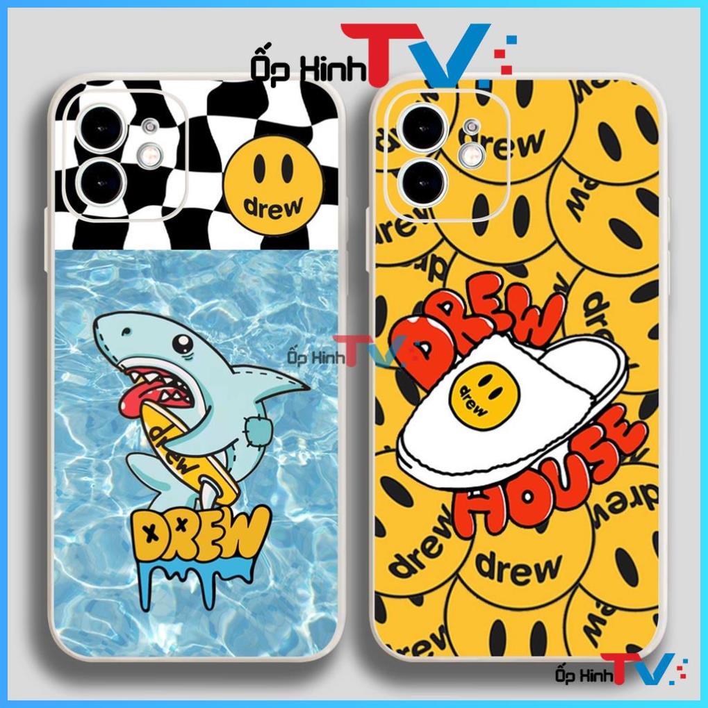 Ốp lưng iPhone Drew cạnh viền vuông silicon mềm dẻo cho iphone 6/6s/7/8/X/XS/XR/11/12/13 Pro Plus Max cute dễ thương đẹp