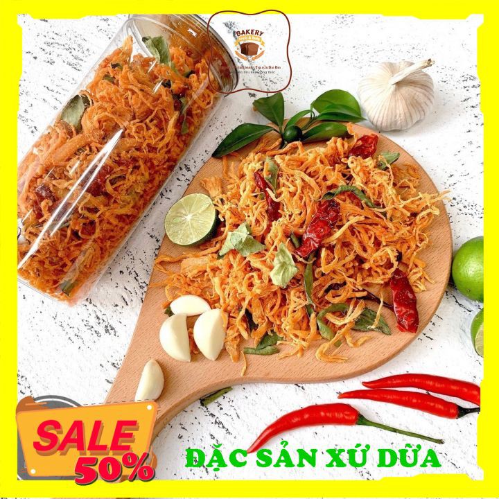 [Hộp 300G] Khô gà lá chanh xé sợi tẩm vị loại ngon