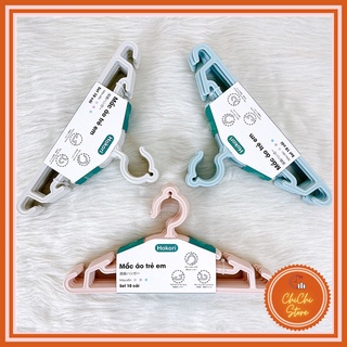 Set 10 móc treo quần áo trẻ em Hokori cao cấp nhựa Việt Nhật 2830,mắc treo Quần áo, móc phơi đồ cho bé an toàn_CC