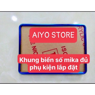 Khung biển số inox mika xe máy trọn bộ