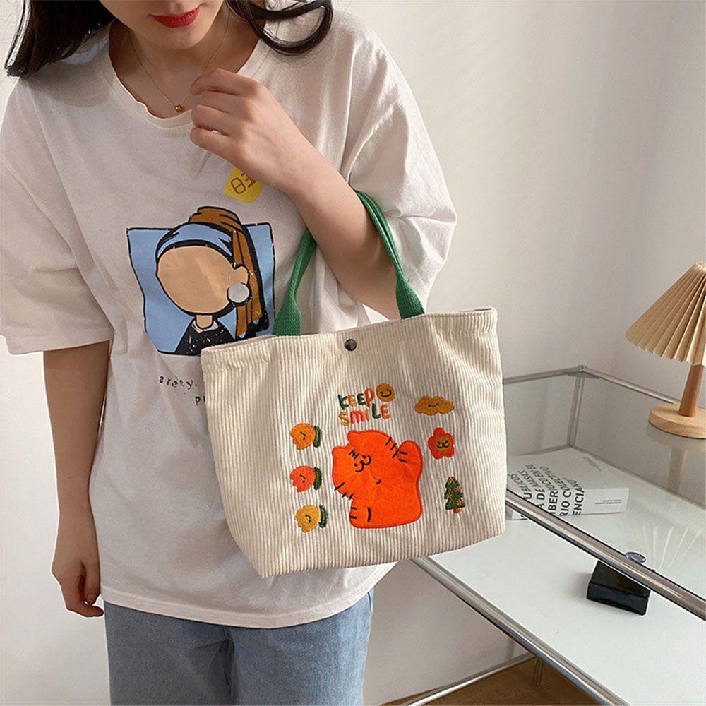 Túi Đeo Vai Bằng Vải Nhung In Họa Tiết Hoạt Hình Phong Cách Châu Âu Cho Nữ