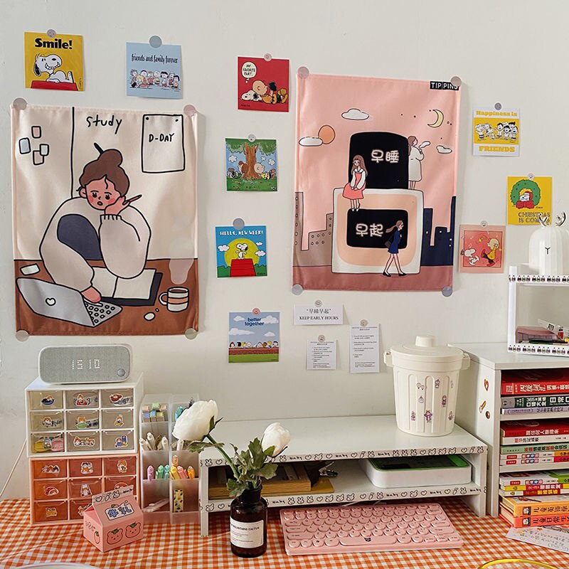 Thảm Treo Tường Trang Trí Nội Thất Họa Tiết Hoạt Hình Dễ Thương Cỡ 35x45Cm