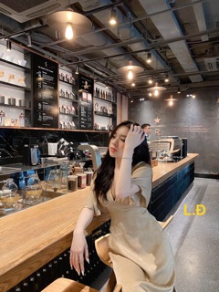 Váy lụa xoè tuyết nhung , gigi